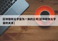 区块链和元宇宙为一体的公司[区块链和元宇宙的关系]