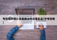 电信区块链公司是国企吗还是私企[中电信链]